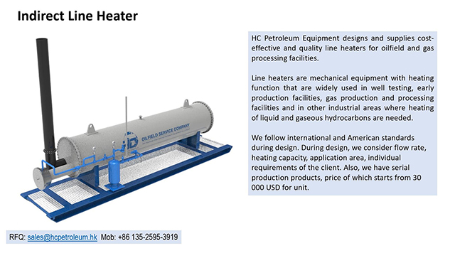 Description of Line Heater supplied by HC